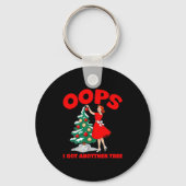Funny Retro Christmas Oops I Got Another Tree Sleutelhanger (Voorkant)