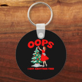 Funny Retro Christmas Oops I Got Another Tree Sleutelhanger (Voorkant)