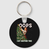 Funny Retro Christmas Oops I Got Another Tree Sleutelhanger (Voorkant)