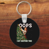 Funny Retro Christmas Oops I Got Another Tree  Sleutelhanger (Voorkant)