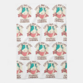 Funny Retro Coffee en Katten Theedoek (Verticaal)