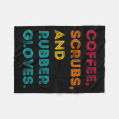 Funny Retro Coffee Scrubs Rubber Gloves Nurse Doct Fleece Deken (Voorkant (Horizontaal))