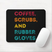 Funny Retro Coffee Scrubs Rubber Gloves Nurse Doct Muismat (Met muis)