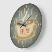 Funny Retro Coffee Time Custom Color Grote Klok (Hoek)