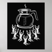 Funny Retro Coffee – Worship Coffee Poster (Voorkant)