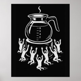 Funny Retro Coffee – Worship Coffee Poster