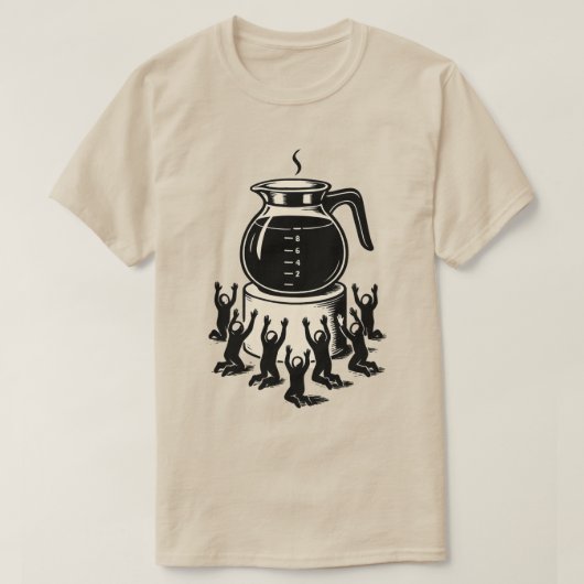 Funny Retro Coffee – Worship Coffee T-shirt (Design voorkant)