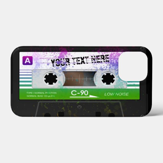 Funny Retro Compact Audio Cassette Case-Mate iPhone Case (Achterkant (horizontaal))
