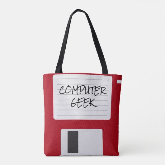 Funny Retro Computer Geek Tote Bag (Achterkant)