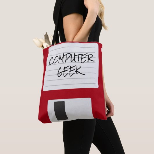Funny Retro Computer Geek Tote Bag (Dichtbij)