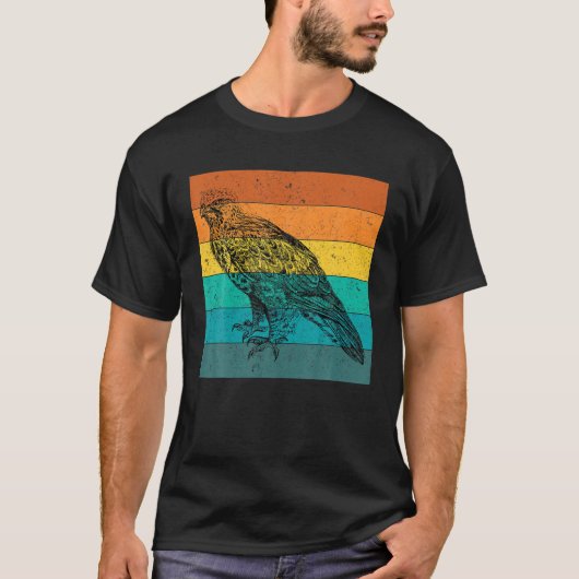 Funny Retro Cool Wild Eagle Hawk Art Desig T-shirt (Voorkant)
