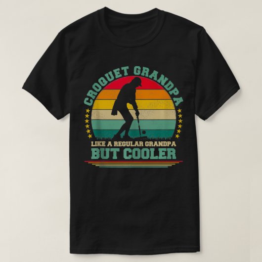 Funny  Retro Croquet Grandpa Vaderdag T-shirt (Design voorkant)