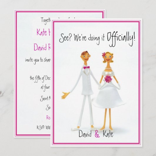 Funny Retro Cute Humoureuze Weduwuitnodiging Kaart (Voorkant / Achterkant)