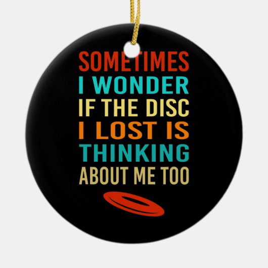 Funny Retro Disk Golf Lost Disk Frisbee Keramisch Ornament (Voorkant)