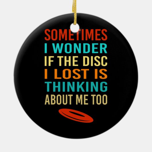Funny Retro Disk Golf Lost Disk Frisbee Keramisch Ornament (Achterkant)