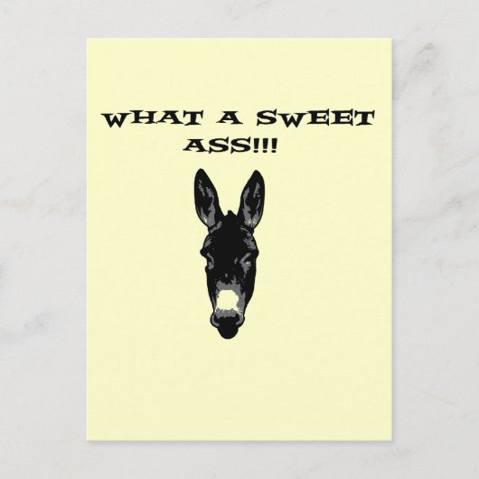 Funny Retro Donkey SweetAss Briefkaart (Voorkant)