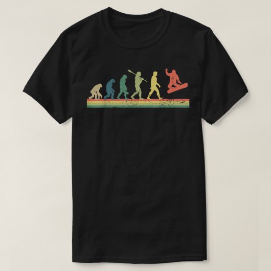 Funny Retro Evolution of Snowboarding Snowboarders T-shirt (Design voorkant)
