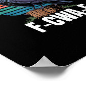 Funny Retro F-Caw-F Bird Crow Crow Bird  Poster (Hoek)