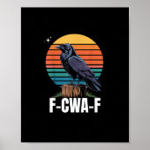Funny Retro F-Caw-F Bird Crow Crow Bird  Poster (Voorkant)