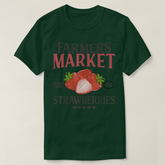Funny Retro Farmer Market Graphic aardbei T-shirt (Design voorkant)
