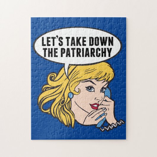 Funny Retro Feministische Pop Art Anti-Patriarchie Legpuzzel (Verticaal)