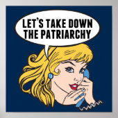 Funny Retro Feministische Pop Art Anti-Patriarchie Poster (Voorkant)