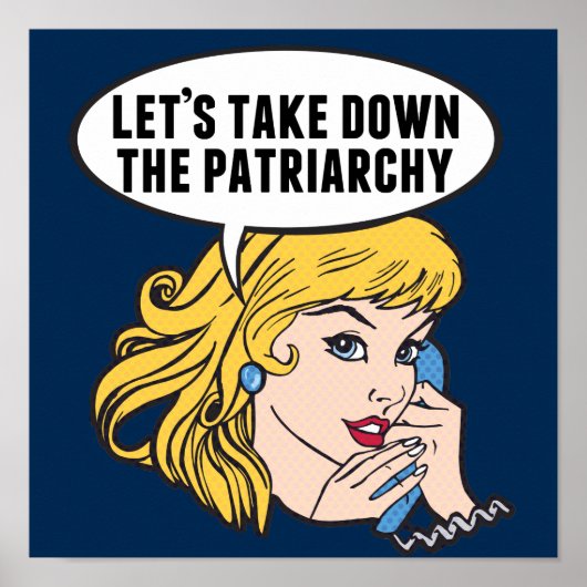 Funny Retro Feministische Pop Art Anti-Patriarchie Poster (Voorkant)