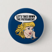Funny Retro Feministische Pop Art Anti-Patriarchie Ronde Button 5,7 Cm (Voorkant)
