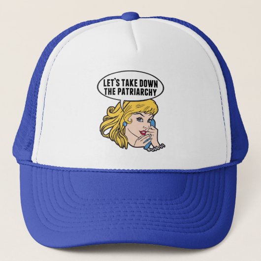 Funny Retro Feministische Pop Art Anti-Patriarchie Trucker Pet (Voorkant)
