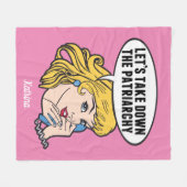 Funny Retro Feministische Pop Art Anti Patriarchy Fleece Deken (Voorkant (Horizontaal))