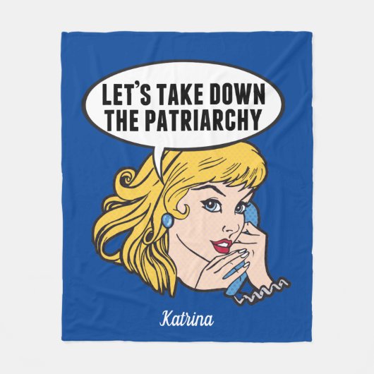 Funny Retro Feministische Pop Art Anti Patriarchy Fleece Deken (Voorkant)