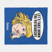 Funny Retro Feministische Pop Art Anti Patriarchy  Fleece Deken (Voorkant (Horizontaal))