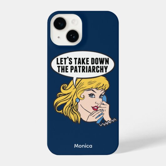 Funny Retro Feministische Pop Art Anti Patriarchy  iPhone Hoesje (Achterkant)