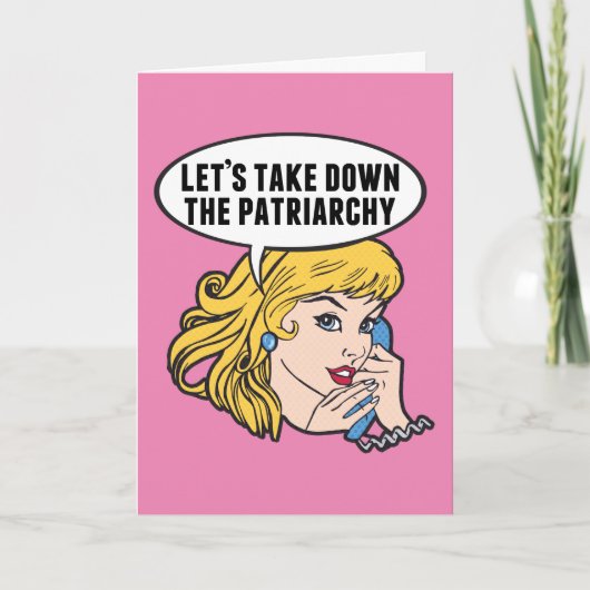 Funny Retro Feministische Pop Art Anti Patriarchy  Kaart (Voorkant)
