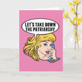 Funny Retro Feministische Pop Art Anti Patriarchy  Kaart (Gele Bloem)
