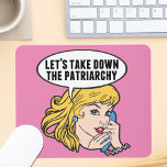 Funny Retro Feministische Pop Art Anti Patriarchy  Muismat<br><div class="desc">Laten we de roze Patriarchy-roze mousepad neerhalen. Een domme retro pop art feminisme cadeau voor een sterke pro-keuze vrouw die stemt voor vrouw leiderschap in ons land. Opkomen voor de rechten van de vrouw en de versterking van het vrouw met deze coole politieke humor cartoon die een blonde leider die...</div>