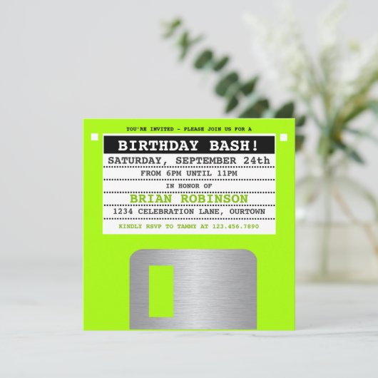 Funny Retro Floppy Diskettestation Kaart (Staand voorkant)