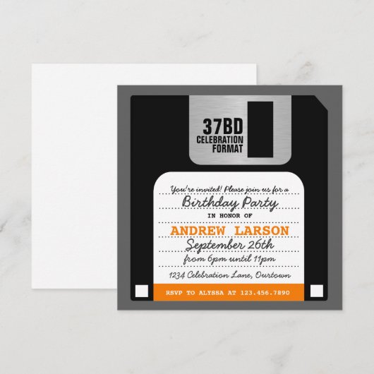 Funny Retro Floppy Diskettestation Kaart (Voorkant / Achterkant)