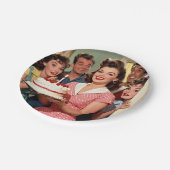 Funny Retro Friends Celebrating a Birthday Papieren Bordje (Gekanteld)