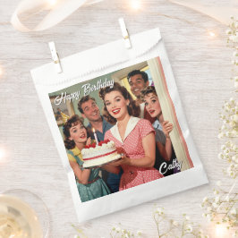 Funny Retro Friends Personalized  Birthday Bedankzakje