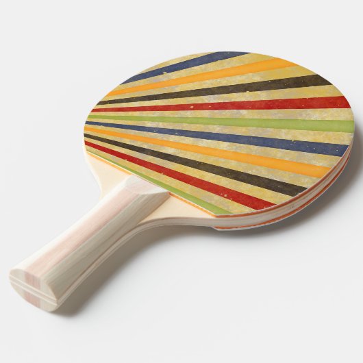 Funny Retro Grunge Rays + jouw idee Tafeltennisbatje (Voorkant Gekanteld)
