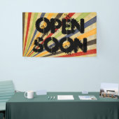 Funny Retro Grunge Rays + uw ideeën Spandoek (Beurs)