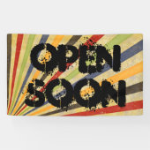 Funny Retro Grunge Rays + uw ideeën Spandoek (Horizontaal)