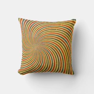 Funny Retro Grunge Swirl en jouw idee Kussen