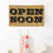 Funny Retro Grunge Swirl en jouw ideeën Spandoek (Insitu)