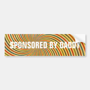 Funny Retro Grunge Swirl + jouw tekst Bumpersticker