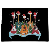 Funny Retro Guitar Christmas Tree Holiday Xmas Groot Cadeauzakje (Voorkant)