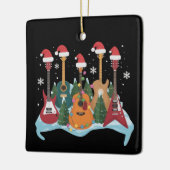 Funny Retro Guitar Christmas Tree Holiday Xmas Keramisch Ornament (Links)
