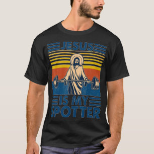 Funny Retro  Gym Jesus is mijn potter  T-shirt