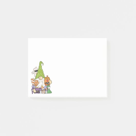 Funny Retro Halloween Gnomes Pumpkin Snoepjes Post-it® Notes (Voorkant)